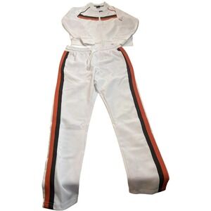 Jian Wang Mens Track Suit Small White Jogging Running